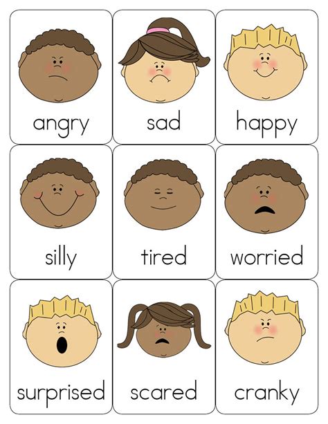 preschool emotions clipart